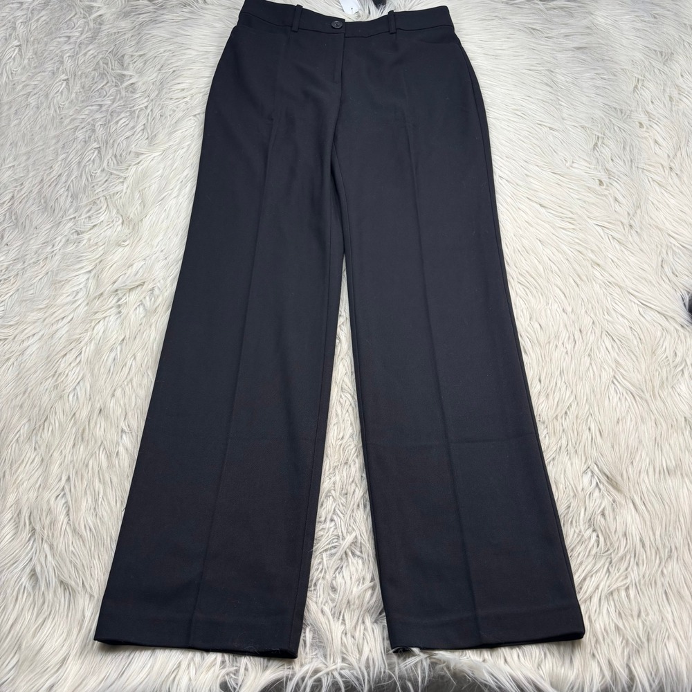 NWT LOFT Women's 6 TALL Black Parker Straight Leg Trouser High Rise Office